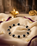 Original 8 MM German Silver Cap Karungali Unisex Bracelet (10 Beads) – Lab Certified