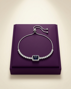 American Diamond Bracelet – Elegant Rhodium Plated Sparkle