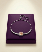 American Diamond Bracelet – Elegant Rhodium Plated Sparkle