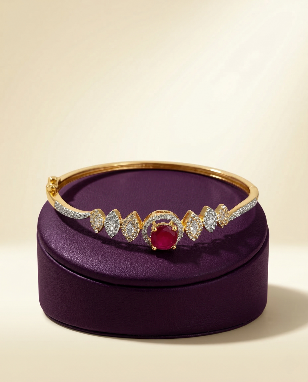 American Diamond Openable Kada – Elegant 2 Tone Party Bangle