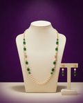 American Diamond Delicate Mala Necklace Set – Gold Plated Elegance