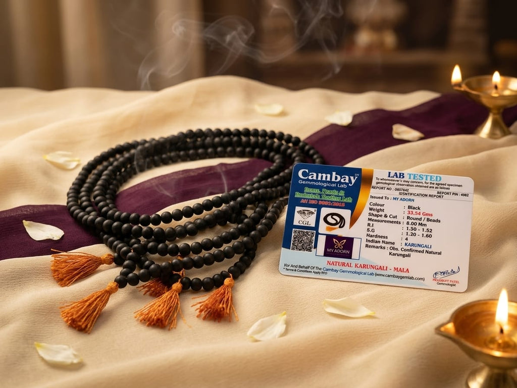Original 8 MM Karungali Mala (108 Beads) – Lab Certified - AE