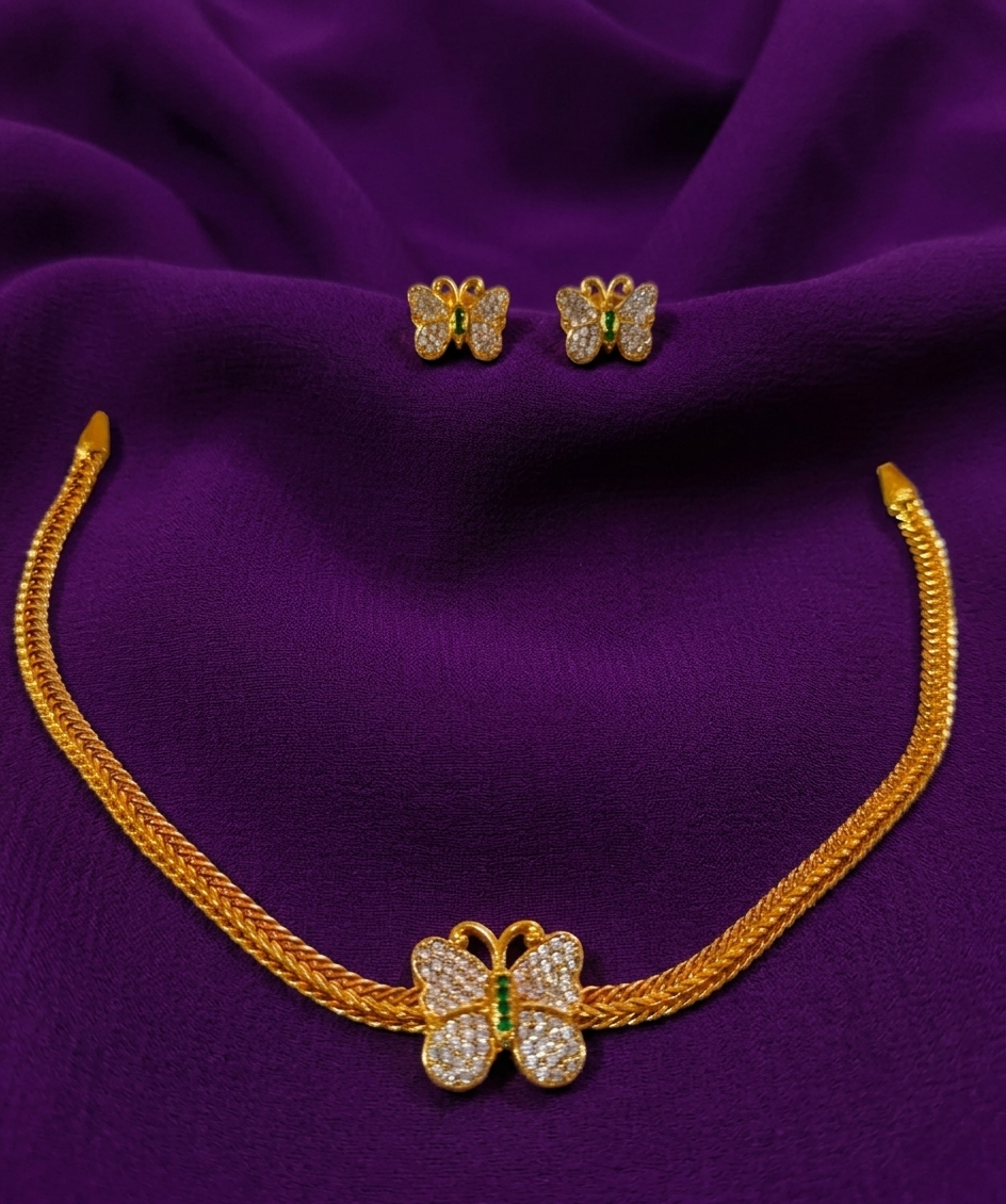 Trendy Butterfly Choker Set - ae