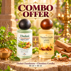 Chandana Gandha & Thulasi Chandanam Divine Fragrance Combo | 2 × 50ml Extrait de Parfum