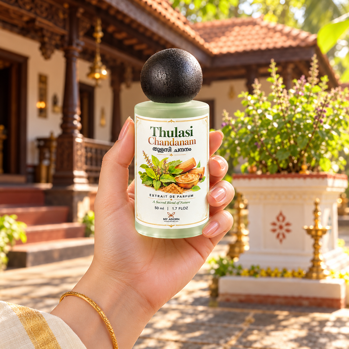 Chandana Gandha & Thulasi Chandanam Divine Fragrance Combo | 2 × 50ml Extrait de Parfum