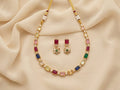 Elegant Multicolor Stone Necklace Set-ae