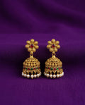Floral Pearl Drop Jhumka Earrings - ae