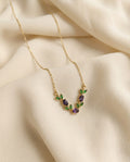 Amethyst Leaf Charm Necklace - ae